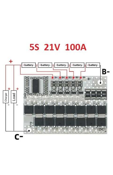 Контроллер заряда BMS 3S 4S 5S 100А