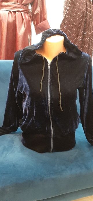 Bluza welurowa granatowa roz 36