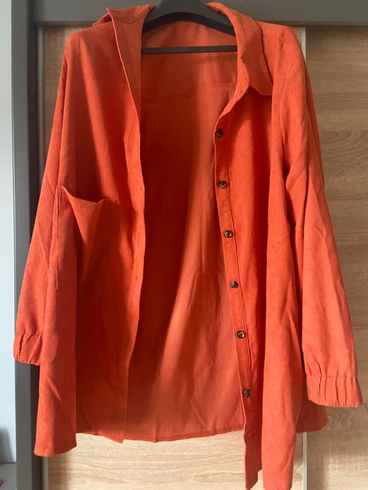 Kurtka lekka plus size pomarańczowa, nowa