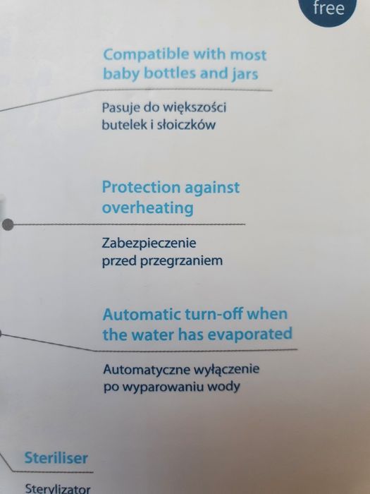 Podgrzewacz i sterylizator do butelek pokarmu babyono