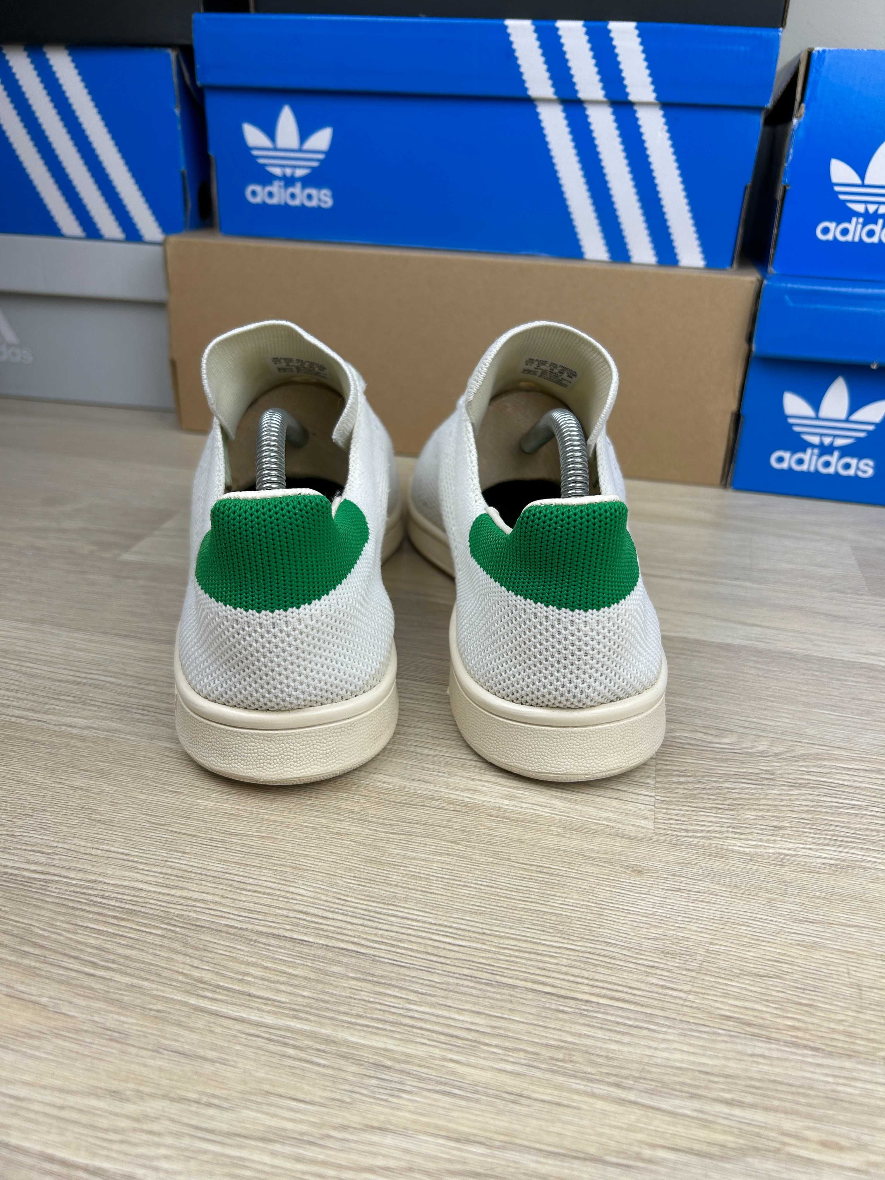 Кроссовки кеды Adidas Stan Smith Primeknit сеточка белые мужские 42