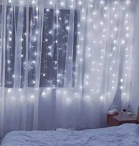 NOWA GIRLANDA Kurtyna Sople Światełka Led 3x 1 biały zimny programator