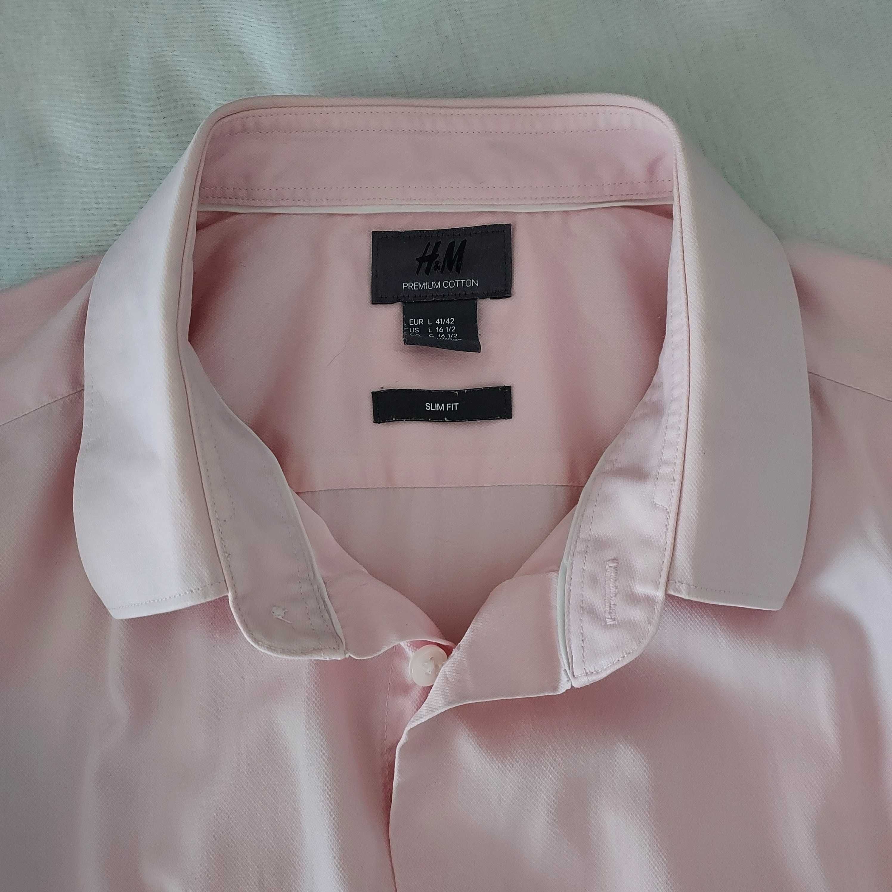 Koszula męska wizytowa różowa L slim fit