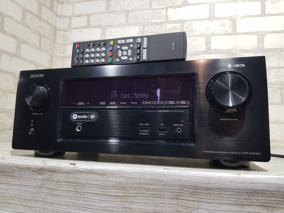 7.2 AV ресивер DENON AVR X2400, *7x105 Вт, HDMI, USB, Wi-Fi, Bluetooth