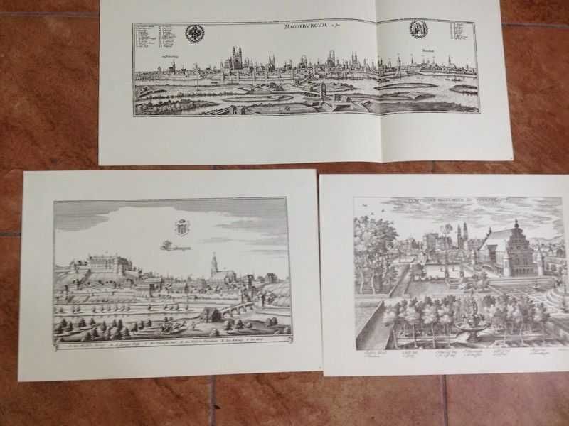 Stare kolekcjonerskie ryciny, mapy, plany miast, obraz, kolekcja 90 sz