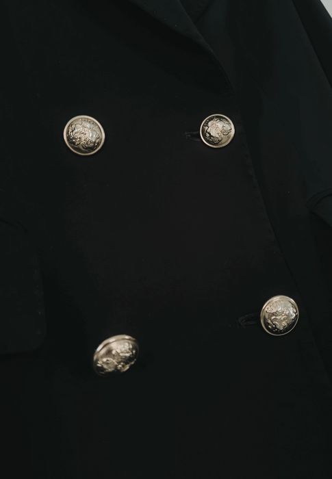 Marynarka Massimo dutti 34 XS czarna dwurzędowa wiskozowa złote guziki