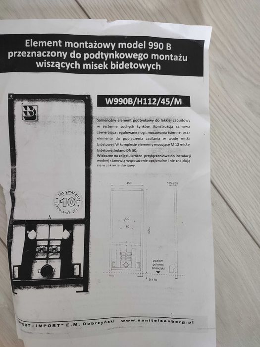 Bidet roca ONA, stelaż, bateria, zestaw