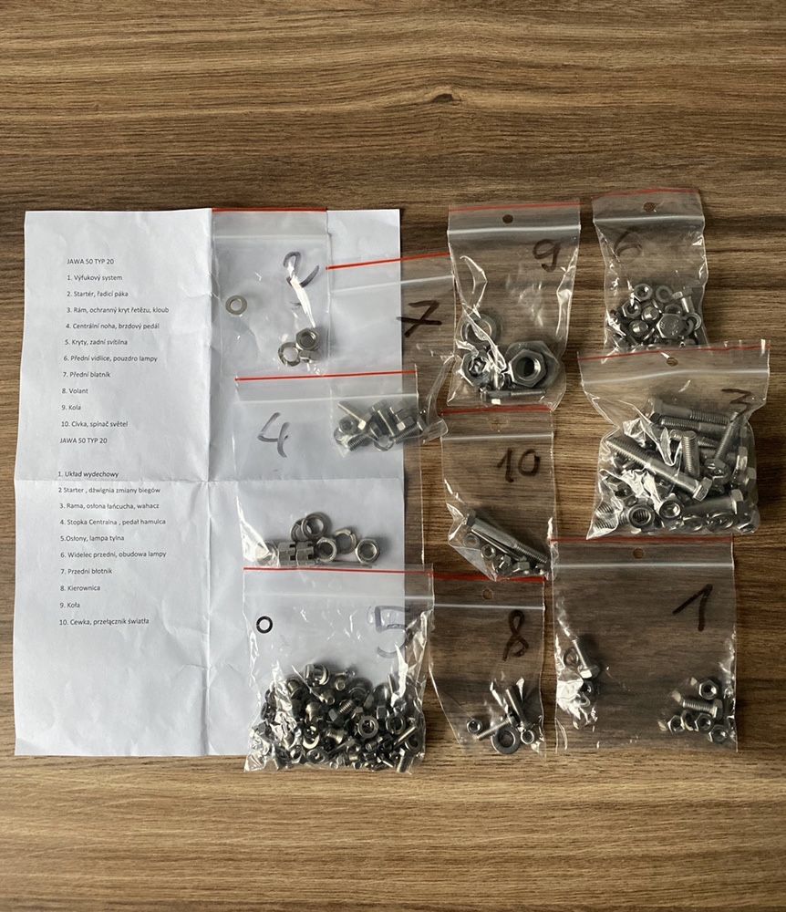 NOWY komplet śrub śruby OCYNKOWANE JAWA 50 TYP 20 pancerka kaczka