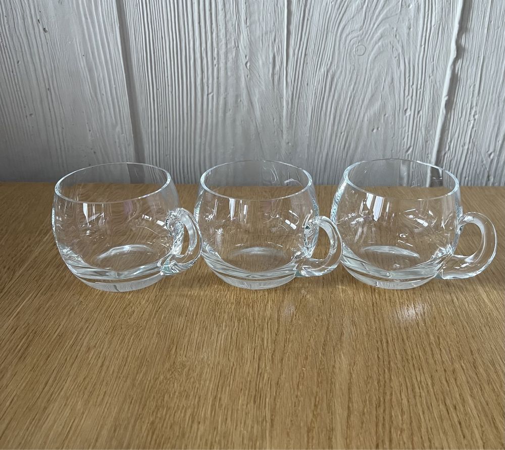 Małe karbowane szklanki szklaneczki PRL