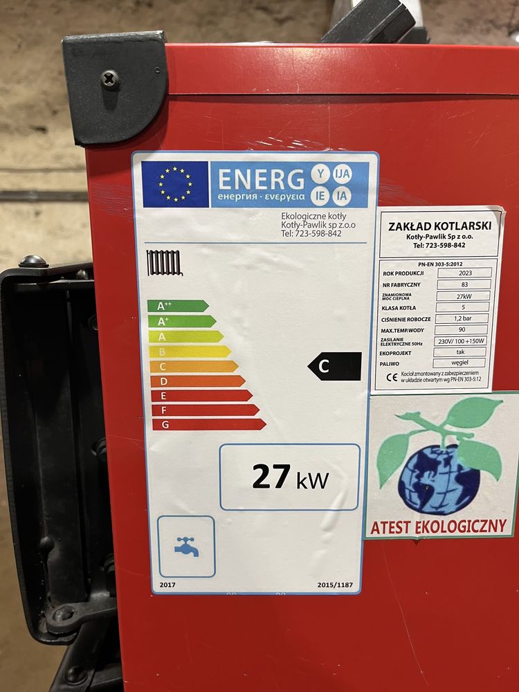 Piec kocioł na węgiel/drewno 27kw do 230m2 darmowa dostawa