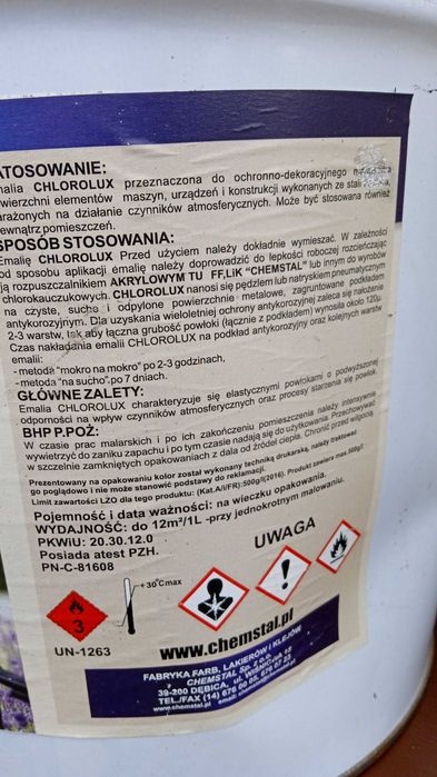 Farba chlorokauczukowa czarna 10 l