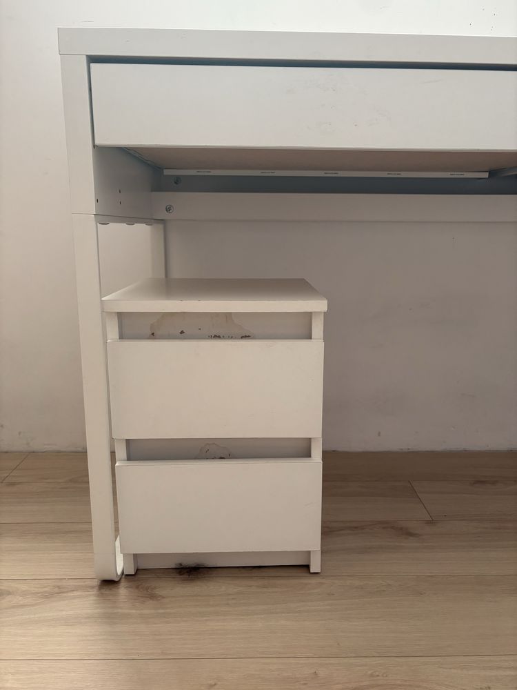 Ikea biurko szafka i szafka nocna biale micke