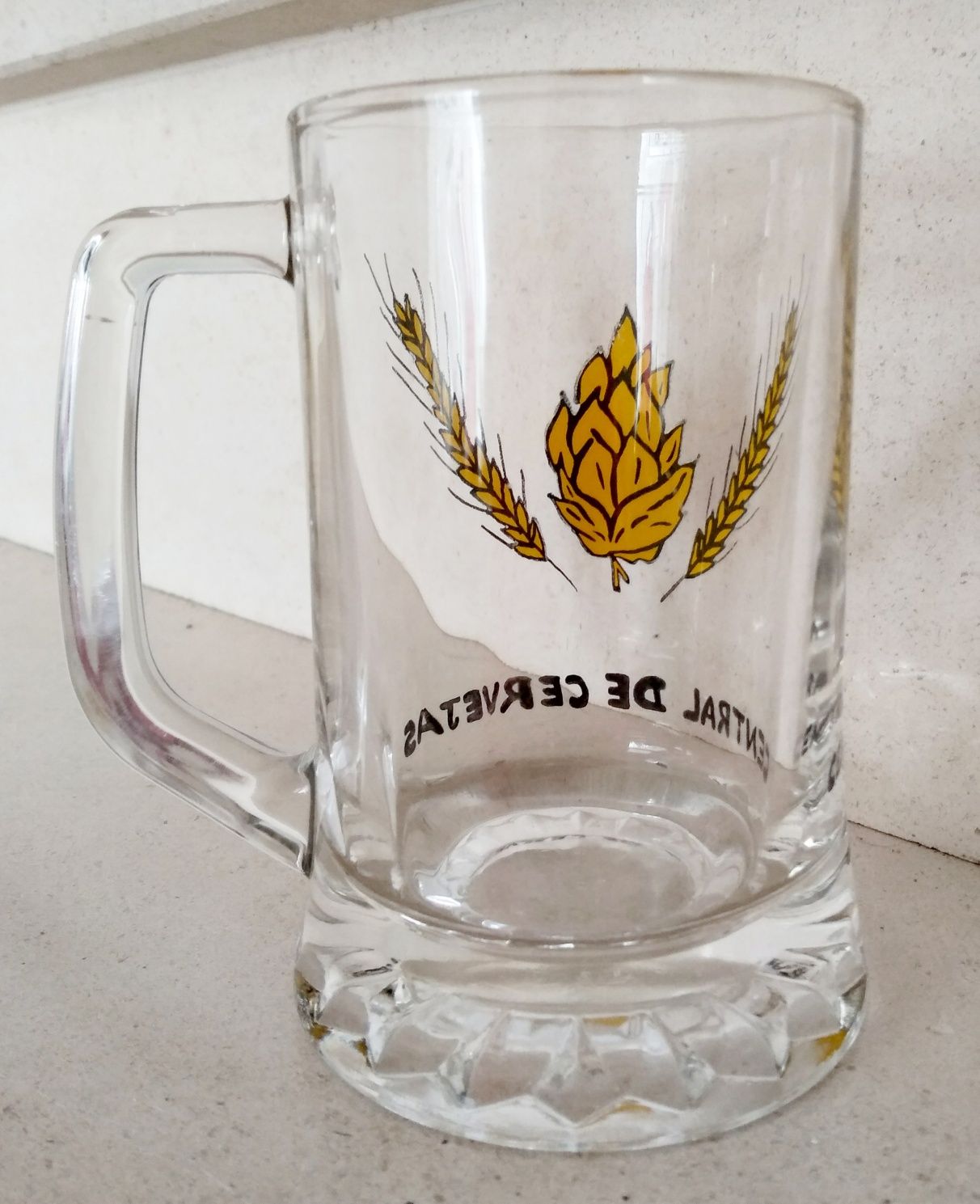 Caneca rara de vidro da Central de Cervejas