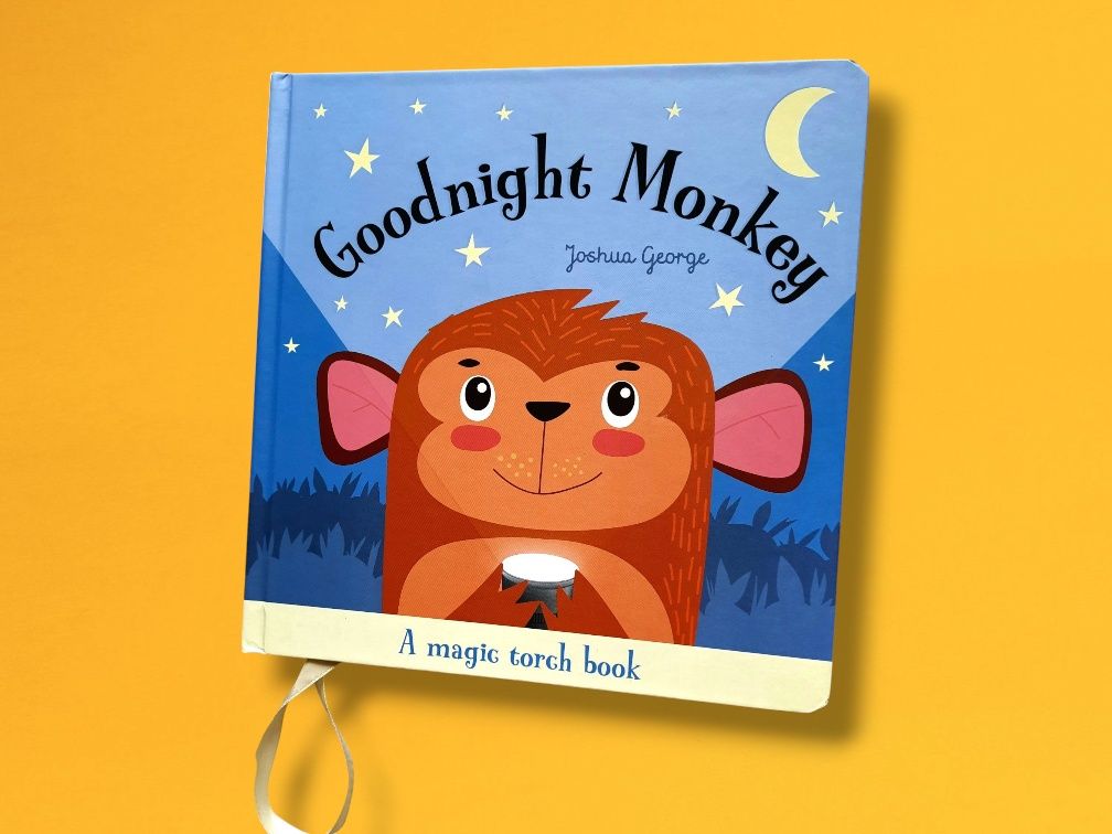Goodnight Monkey George Joshua książeczka z latarką po angielsku