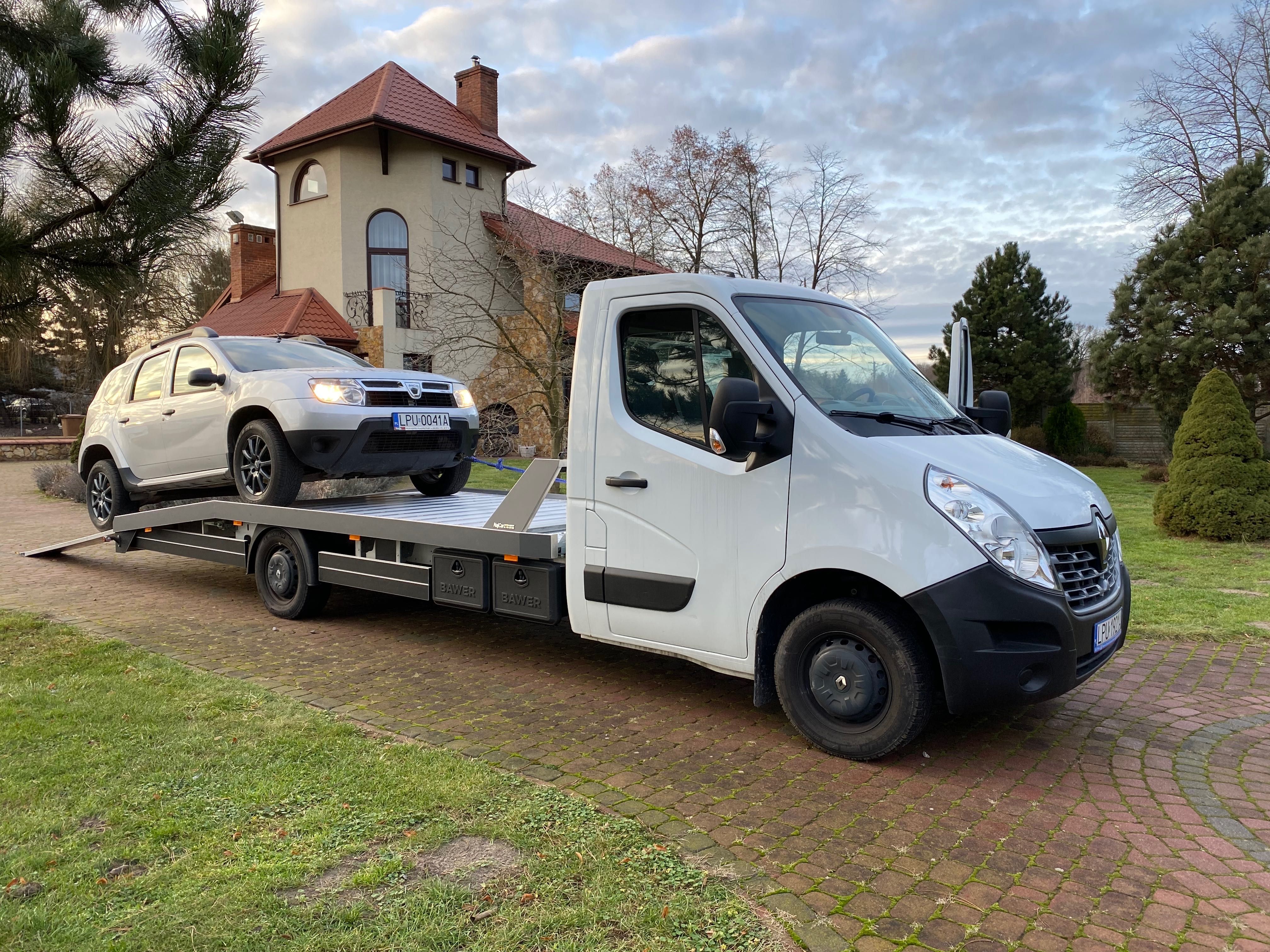 Wynajem Pomoc Drogowa, auto-laweta, renault master 2017r, moc 165KM,