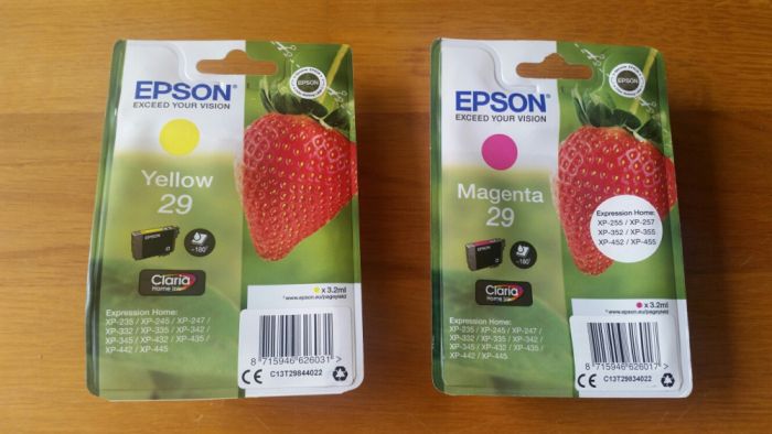 Tinteiro amarelo e magenta para impressora Epson