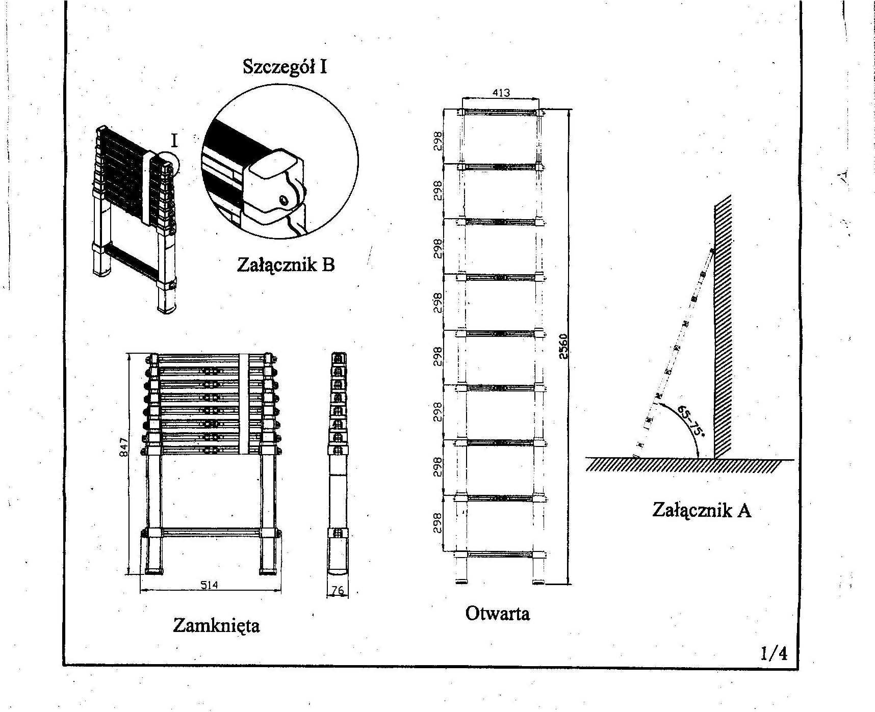 Drabina aluminiowa 9-szczeblowa