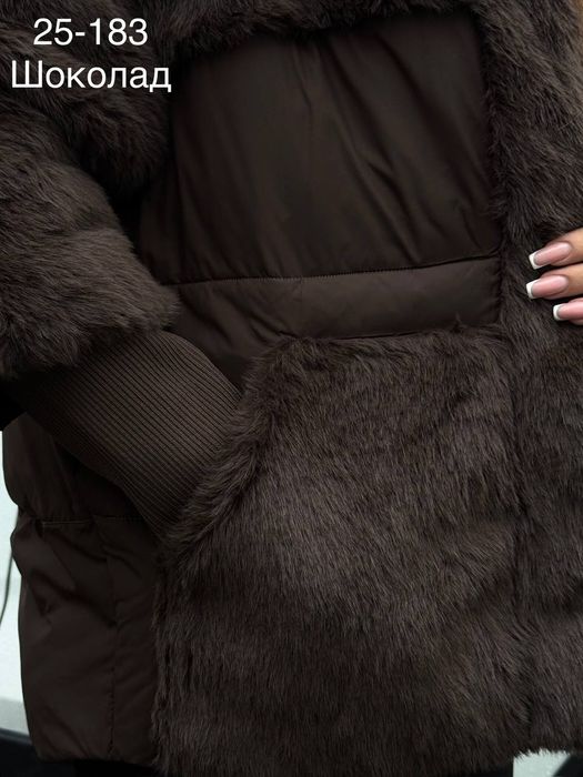 Жіноча шуба куртка комбінована осінь/єврозима