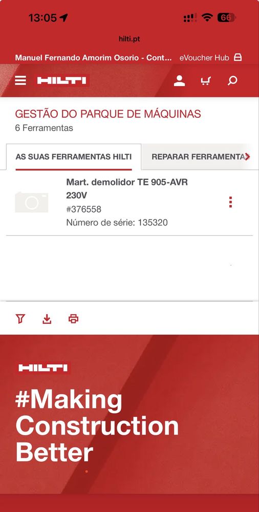 Martelo Demolidor Hilti TE 905-AVR