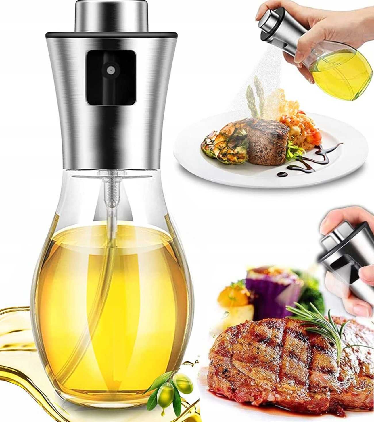 Spryskiwacz Do Oleju Dozownik Oliwy Octu Sprayu Szklana Butelka 200ml