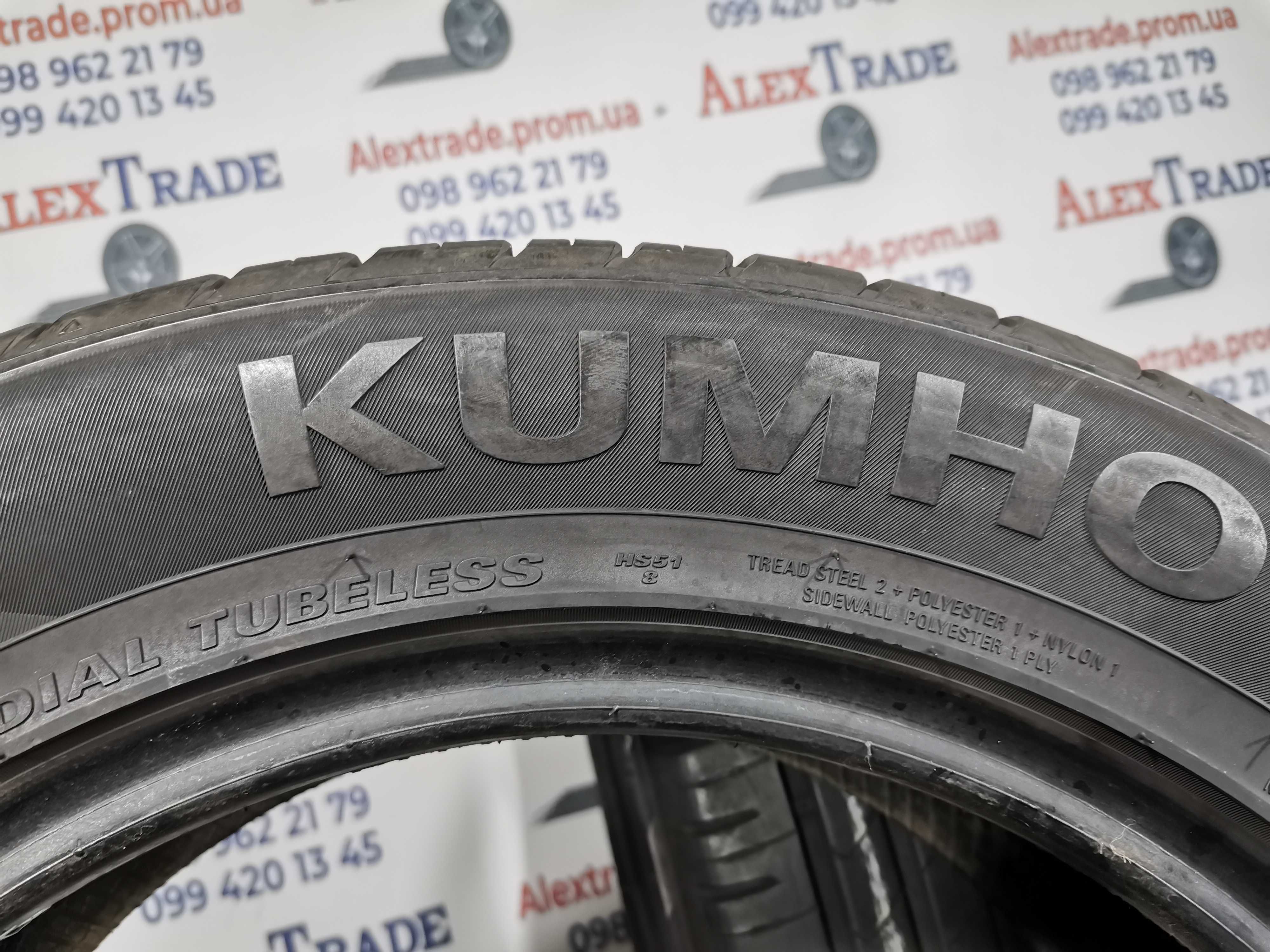 2 шт. 225/55 R17 Kumho Ecsta HS51 літні шини б/у