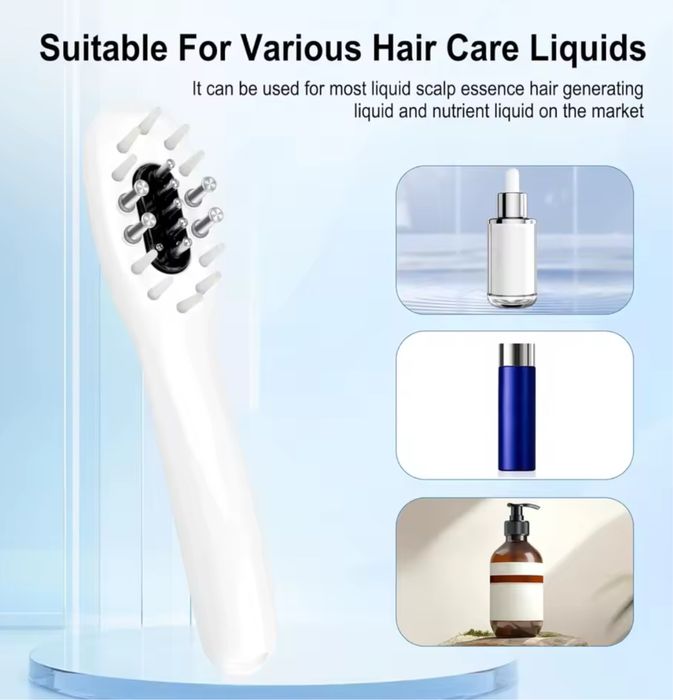 Електричний масажний гребінець з вібрацією та EMS проти випадання