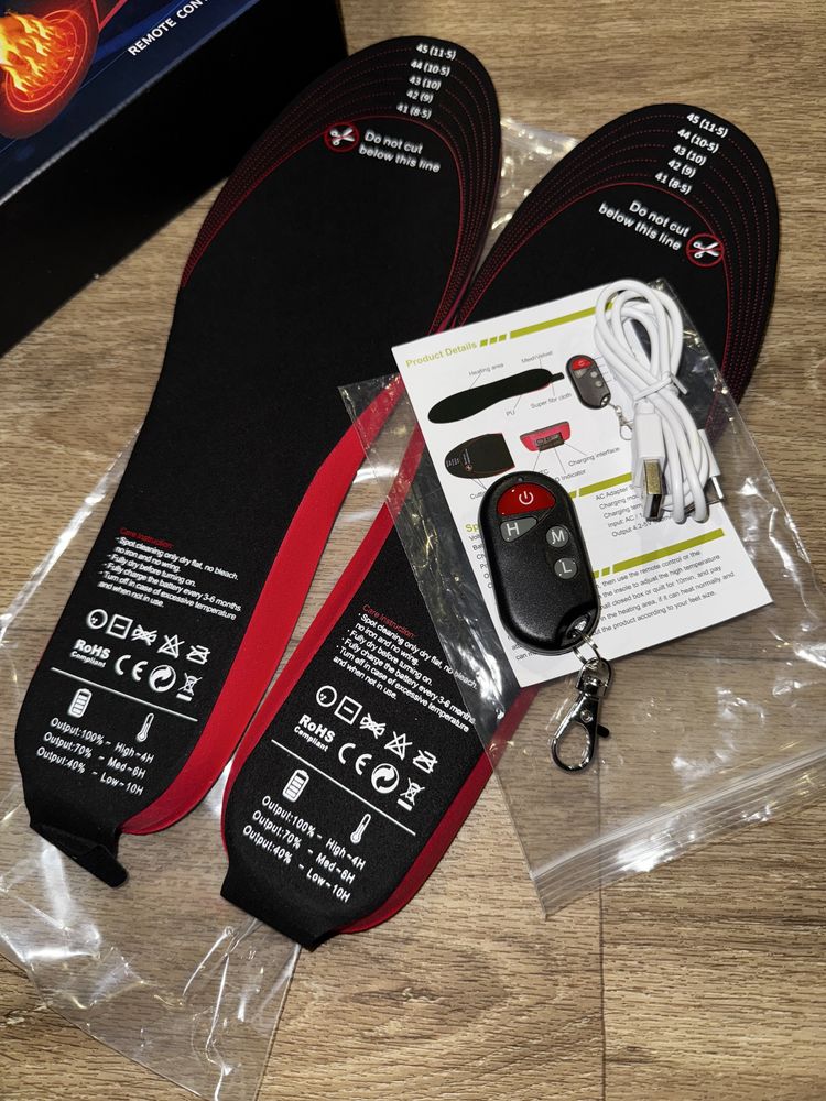 Новые usb стельки с подогревом беспроводные с пультом управления