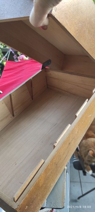 Stare poniemieckie drewniane archiwum pudełko na dokumenty