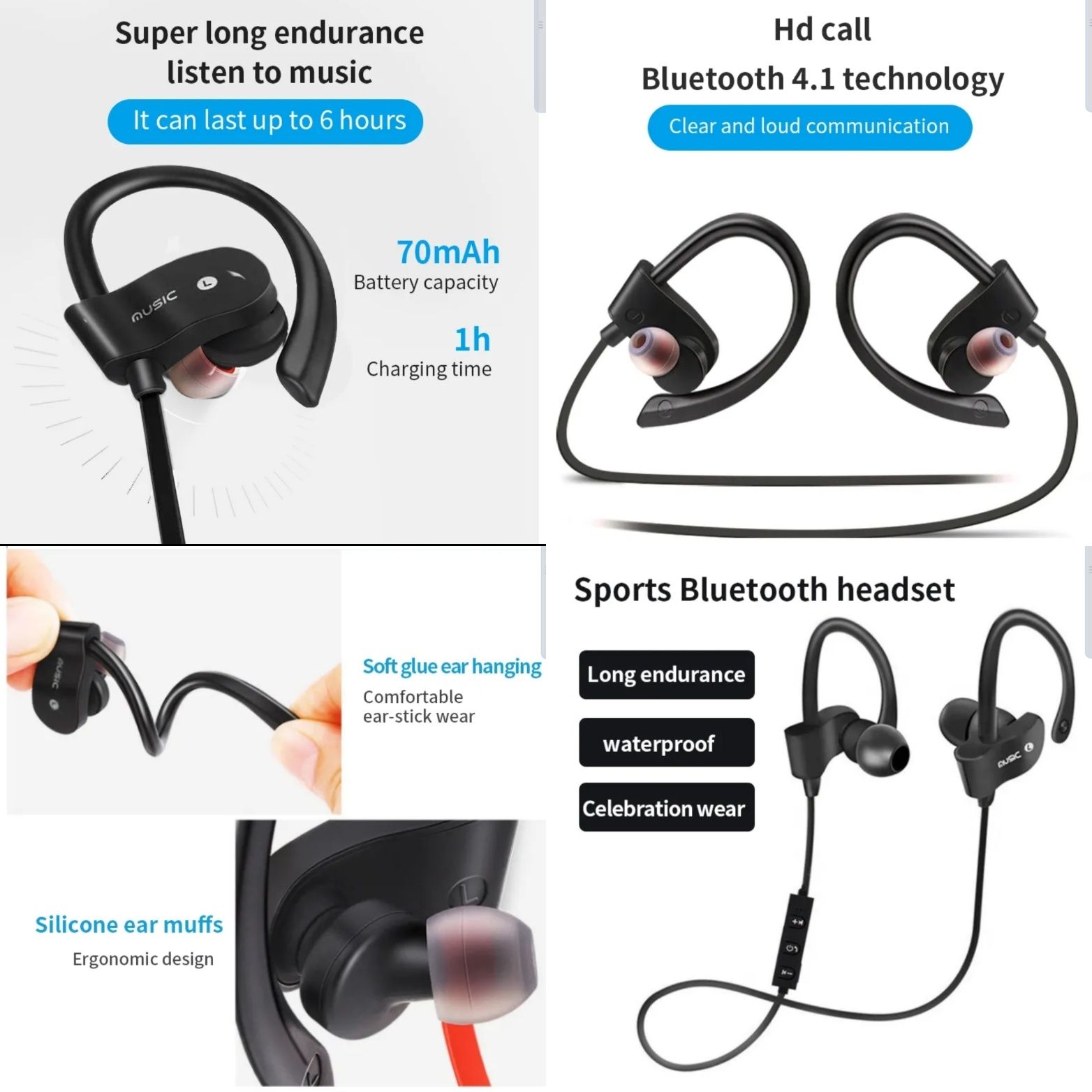 Auriculares bluetooth novos. Colunas de som Bluetooth