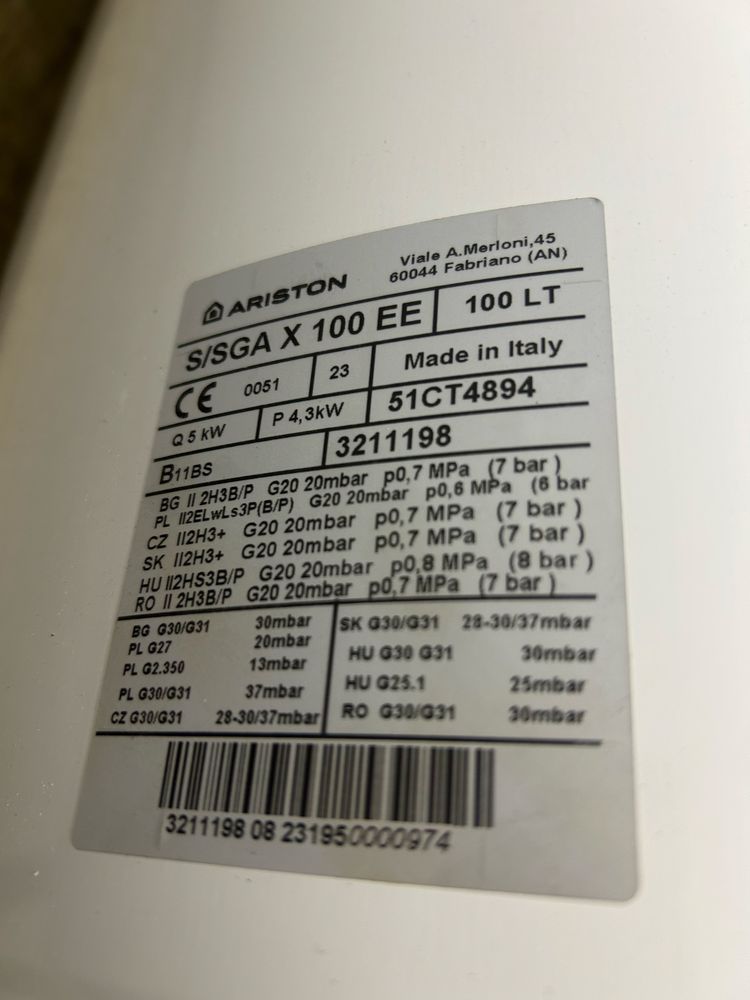 Pogdrzewacz gazowy Ariston 100l