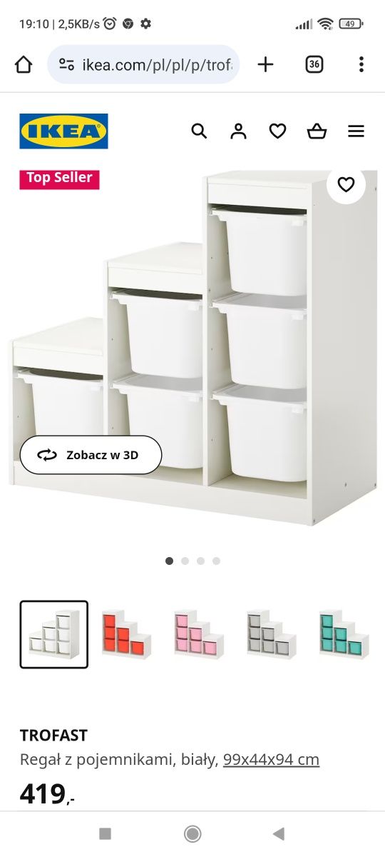 Regał Trofast IKEA z pojemnikami