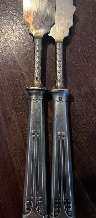 WMF - posrebrzany zestaw noży do pasztetu i sera - katalog - XIXw