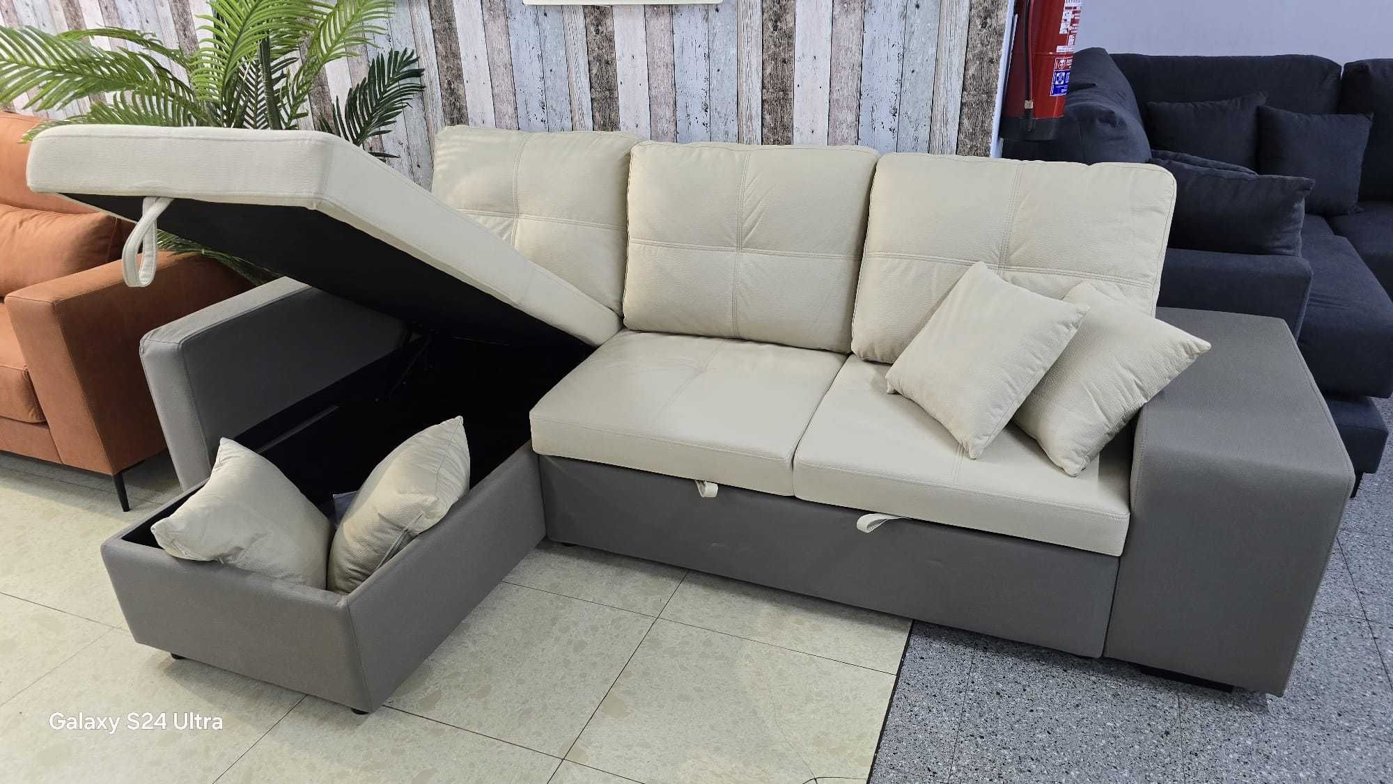 Em promoção Sofá Cama com Chaise Longue portes grátis para sua casa