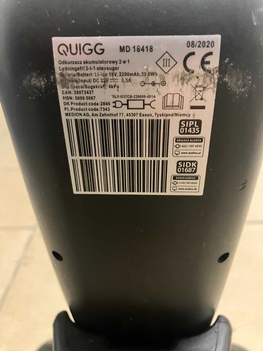 Odkurzacz pionowy Quigg