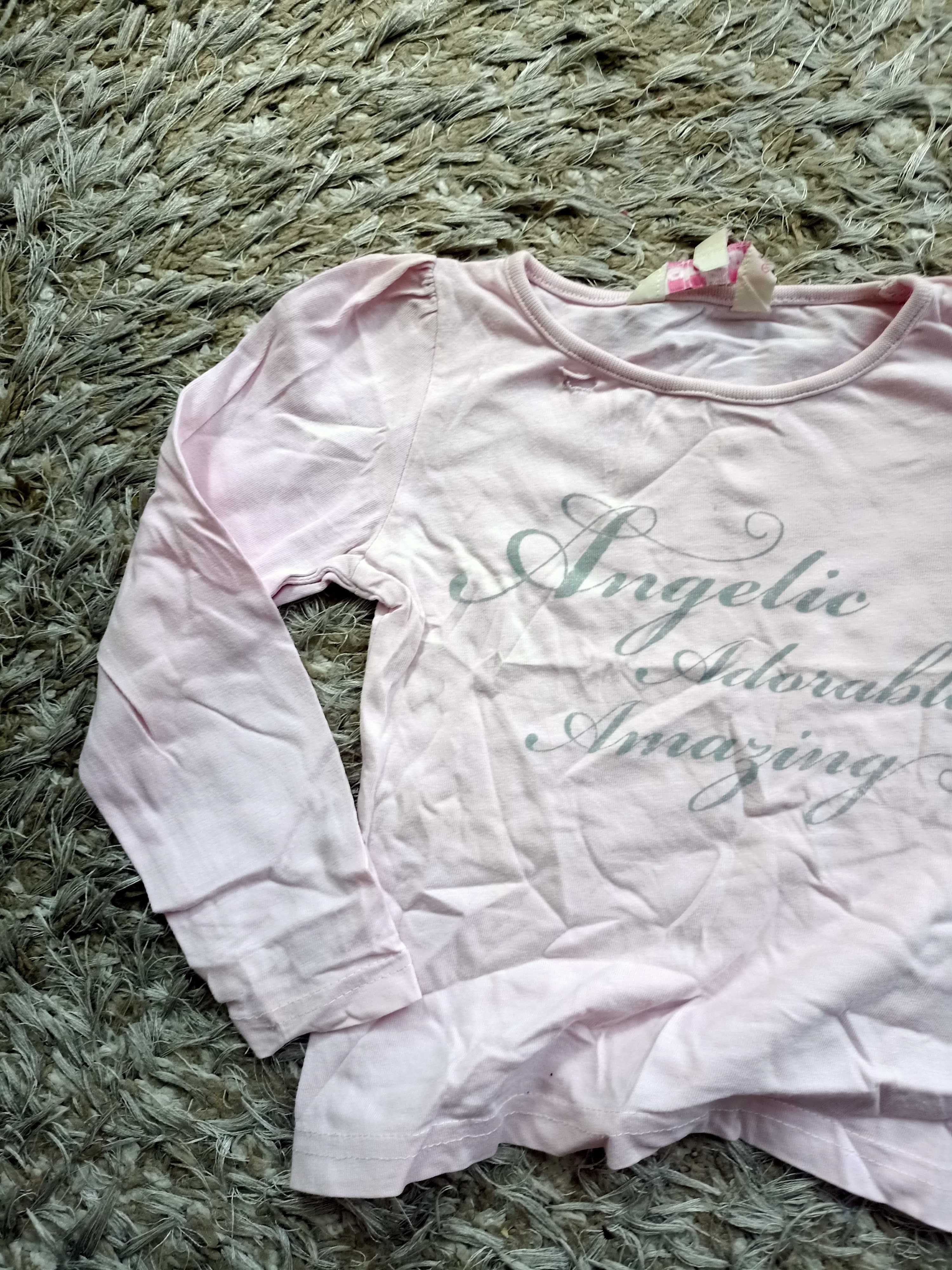 Bluzka różowa bawełniana 104 cm