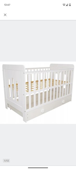 Łóżeczko niemowlęce 2w1 Zuza biała szuflada 140x70