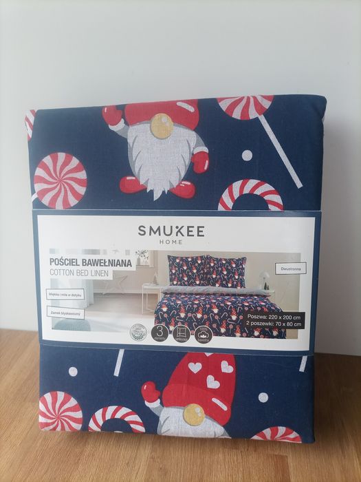 Pościel świąteczna bawełna 100% Smukee 220/200cm komplet pościeli