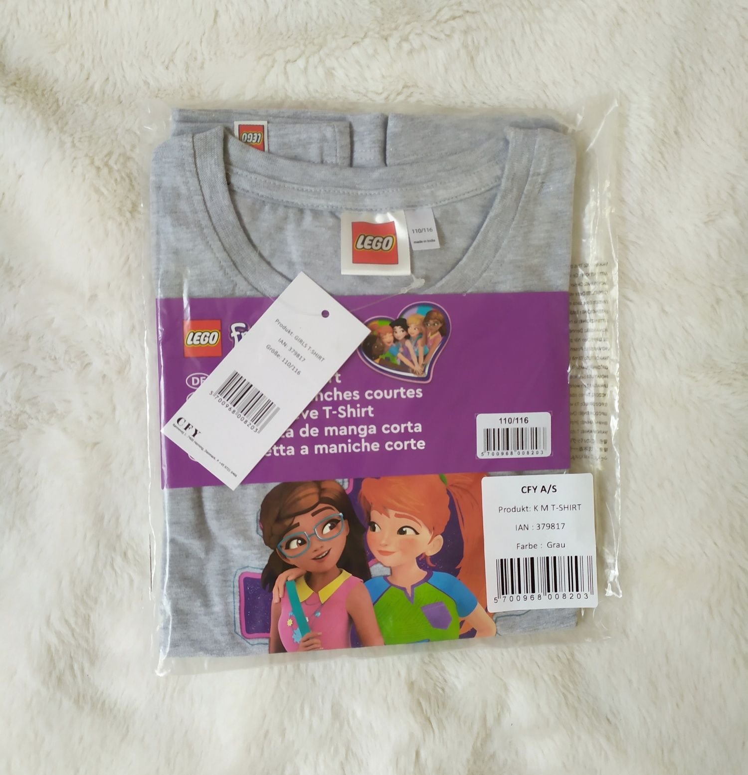 T-shirt 110 / 116 LEGO Friends bluzka koszulka NOWA szara