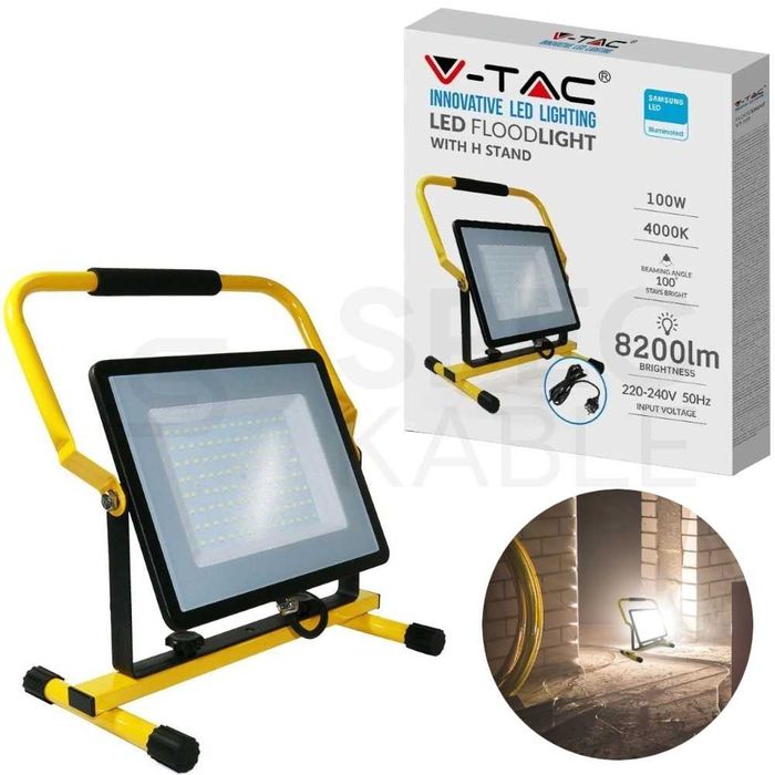 Naświetlacz na statywie H 100W 6500K SAMSUNG LED V-TAC VT-109 |