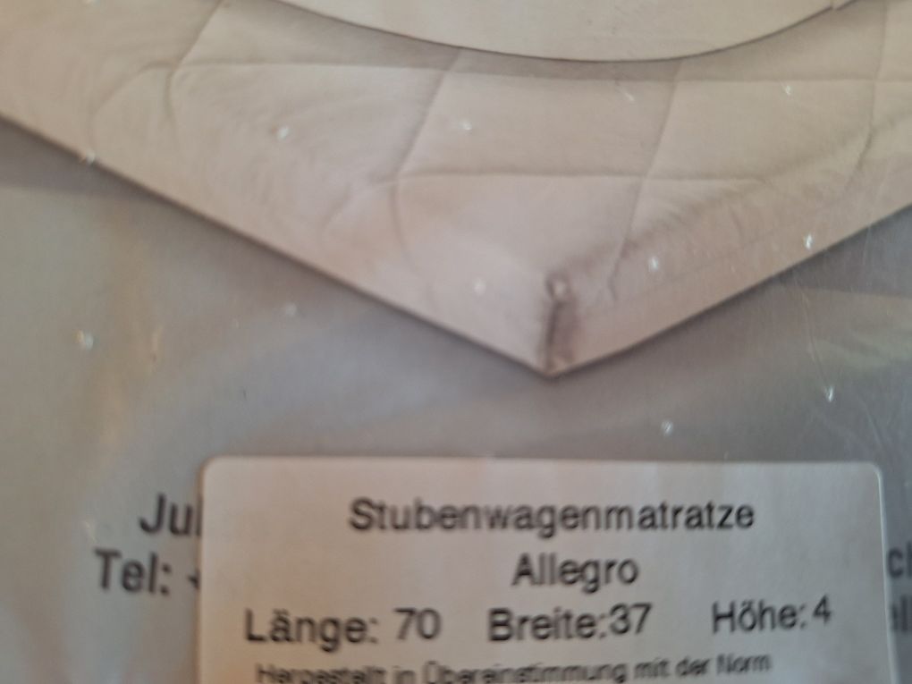 Nowy Julius  Zöllner Materac do kołyski Allegro 70x37