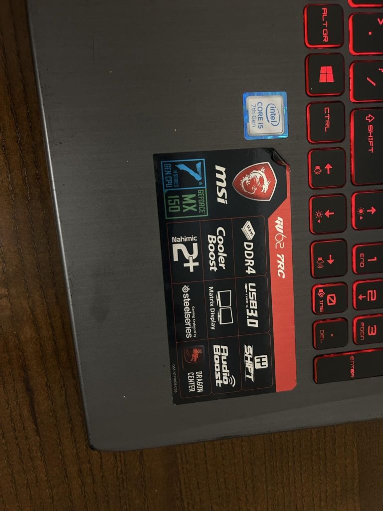Laptop gamingowy msi gv62 7RC