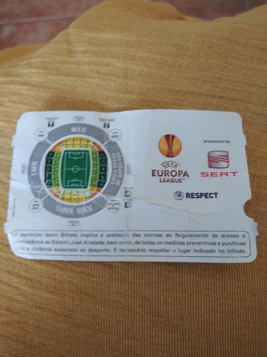 Bilhete antigo do Sporting da Liga Europa