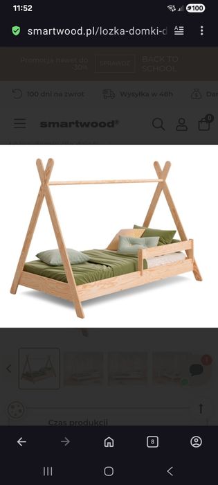 Łóżko drewniane Tipi roczne Stan idealny