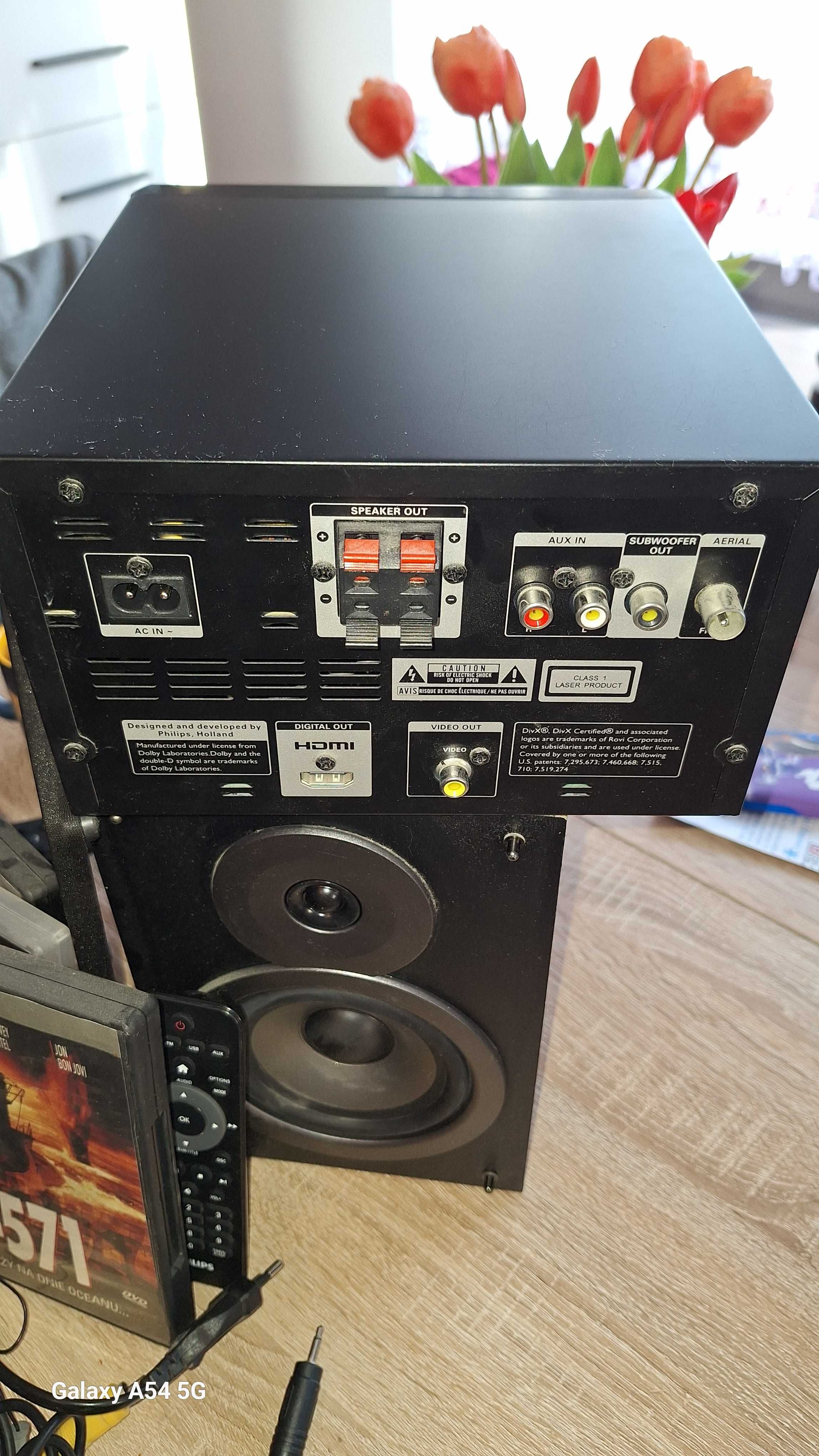 Wieża philips z DVD i mikrofonem