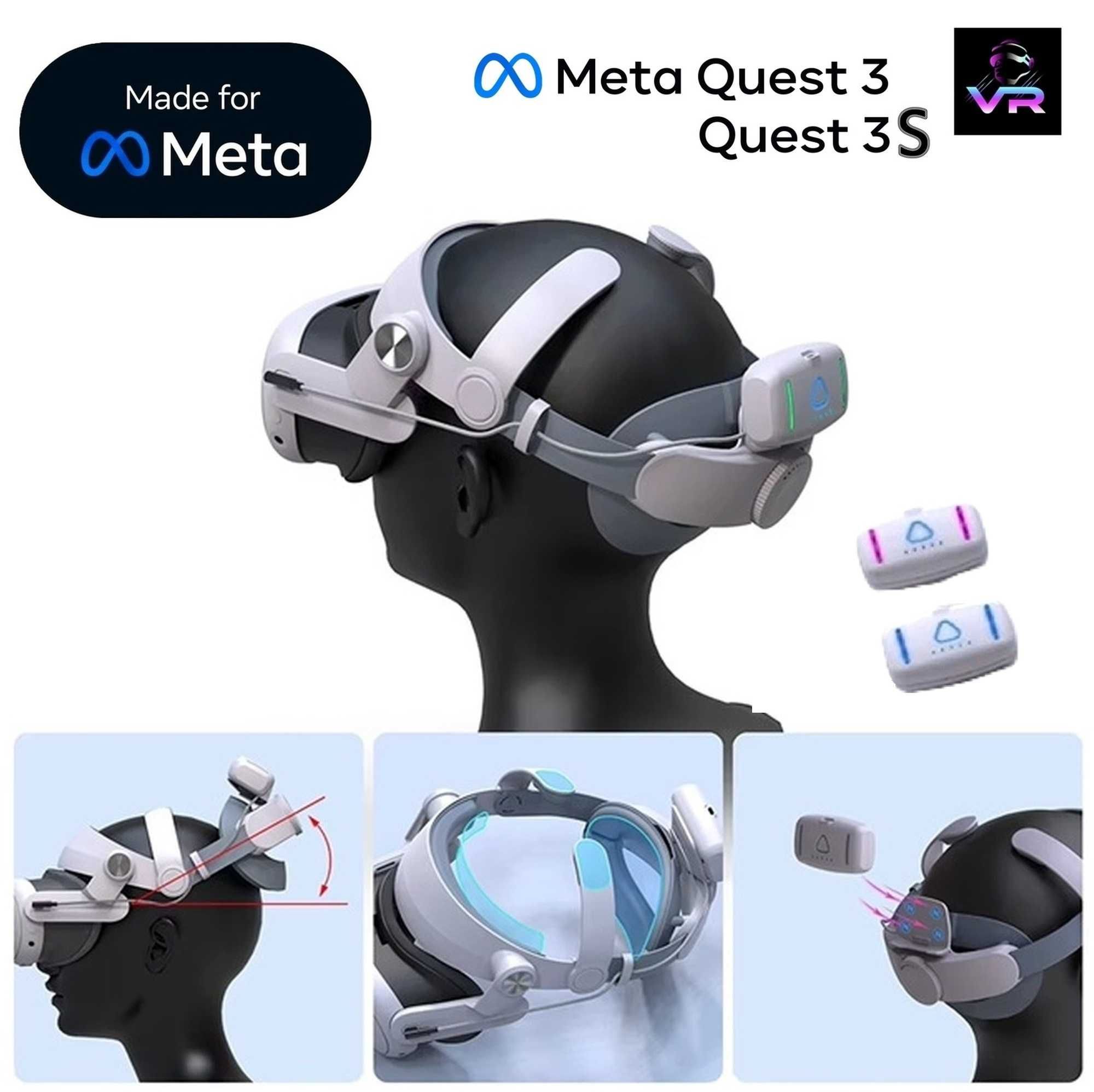 Meta Quest 3 (3S) кріплення Battery Halo Strap 2x 5000 mAh Oculus