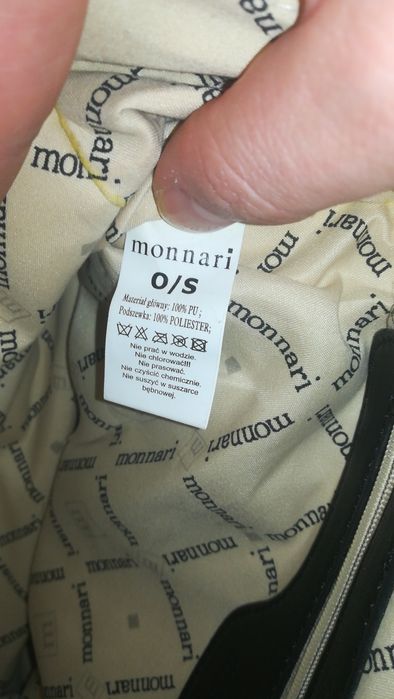 Damska torebka monnari czarna z futerkiem z DEFEKTEM