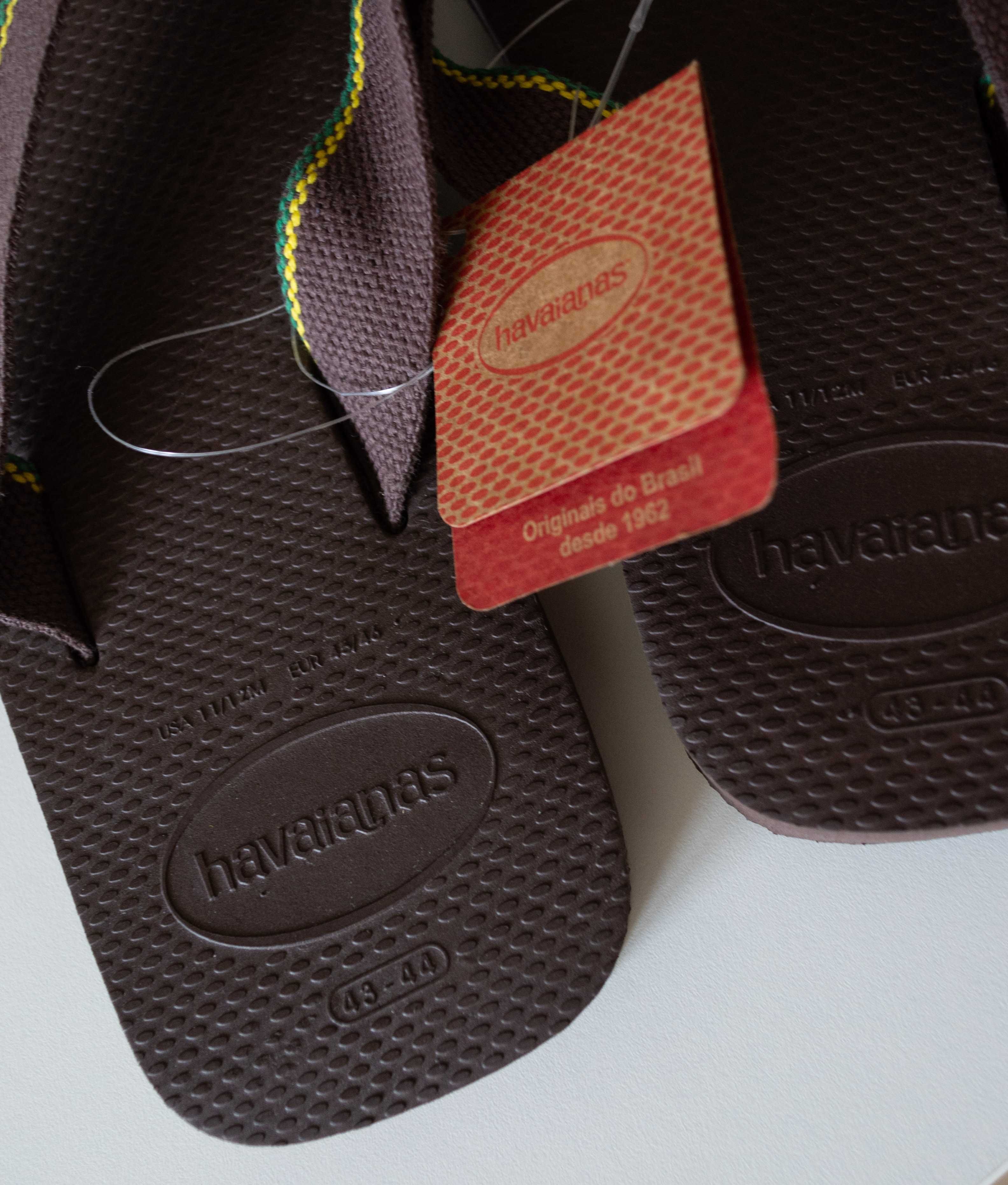Havaianas brązowe klapki japonki nowe męskie