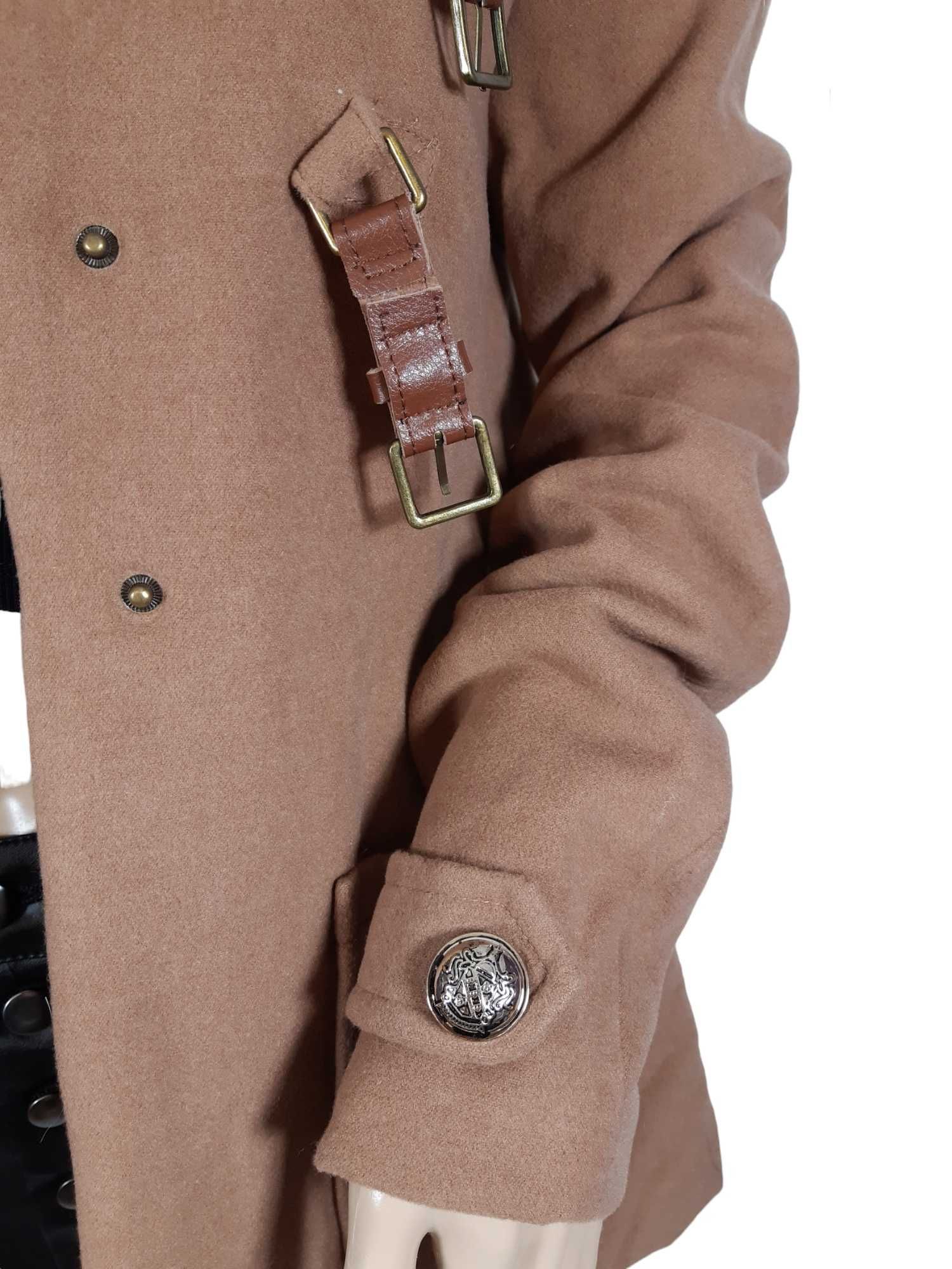Nowa brązowa kurtka damska TOXIK3 34,XS/36,S futerko płaszcz