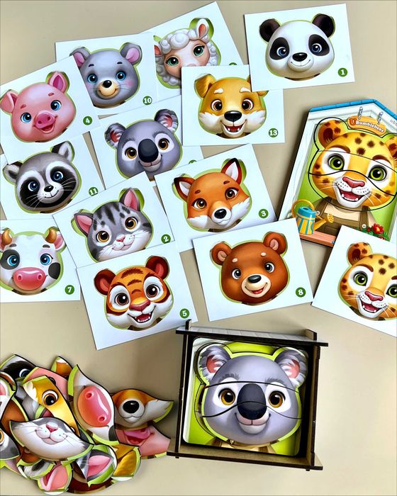 Drewniane puzzle "Zbieraj zwierzęta"