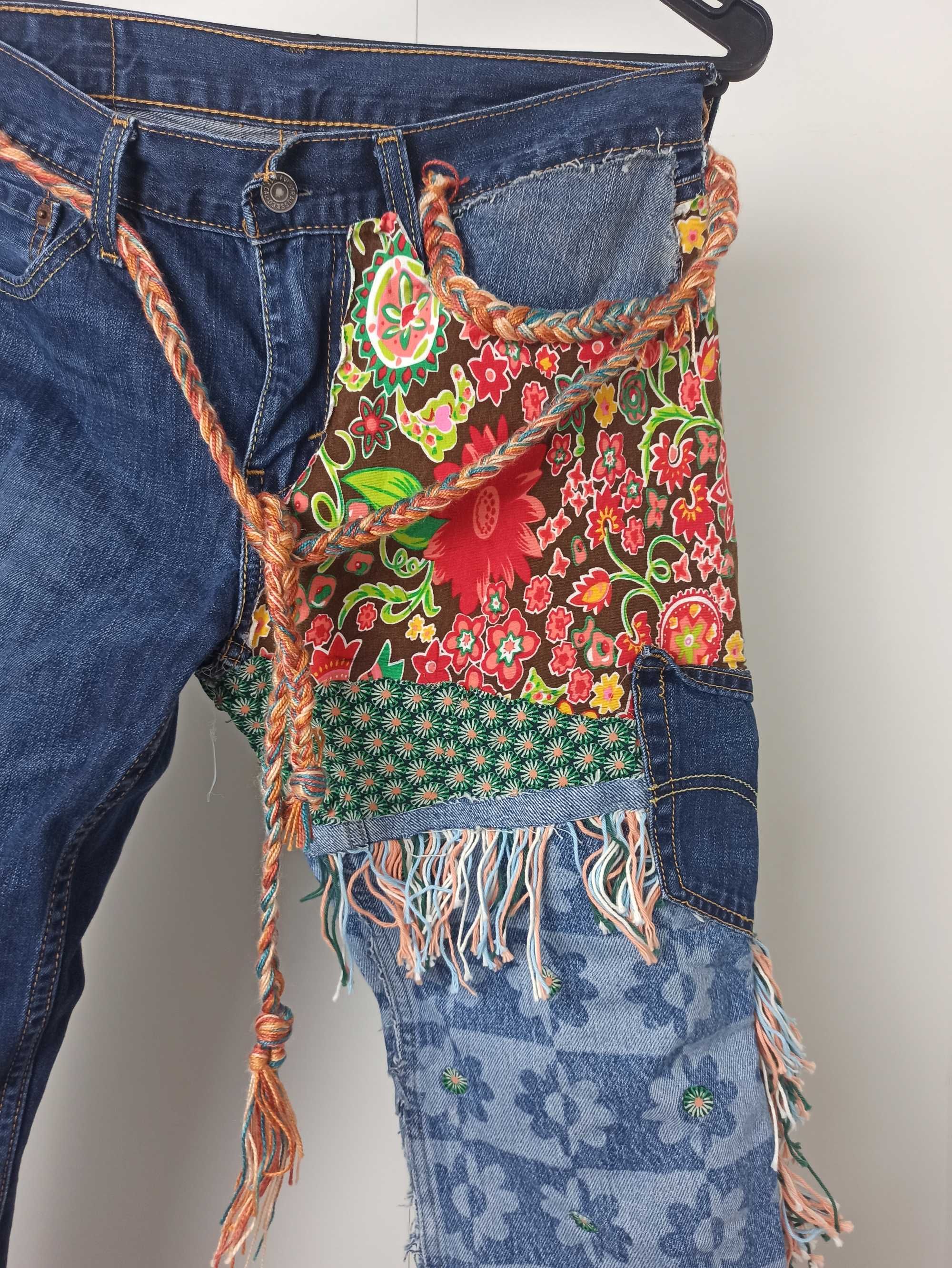 Patchwork Multicolor Levi's Denim Jeans Pants W30 L34